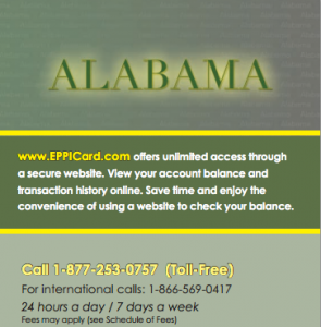 Alabama Child Support EPPIcard Customer Service